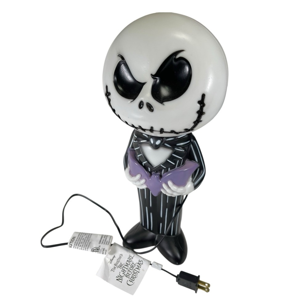 Jack Skellington 14" Halloween Blow Mold Light Up Works! Bat Nightmare Christmas - Picture 4 of 4